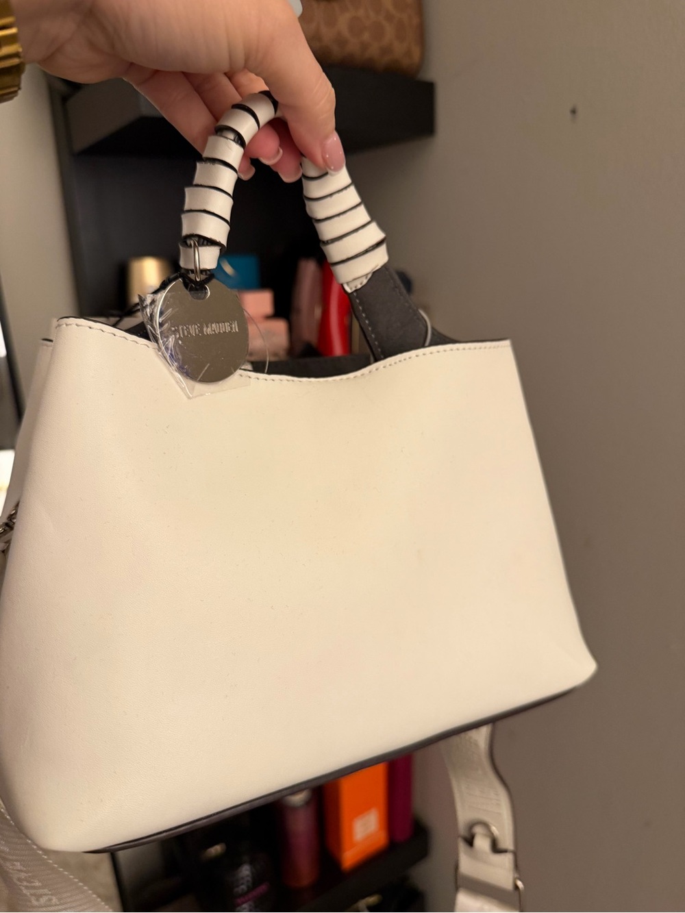 Steve Madden White Perforated Crossbody Bag - Picture 2 of 8